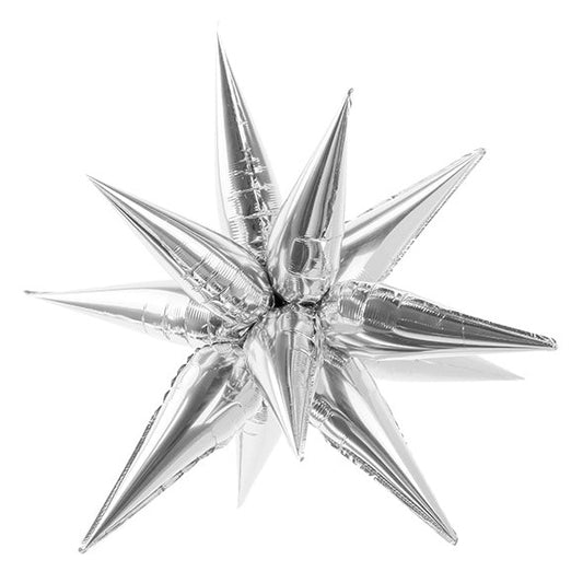 Silver Starburst Foil Balloon Large UK