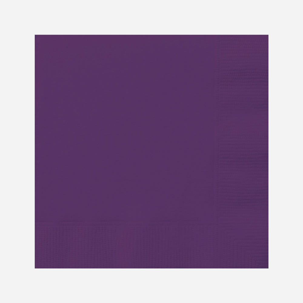 Plain Deep Purple Party Napkins