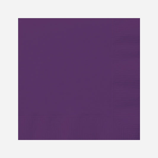 Plain Deep Purple Party Napkins