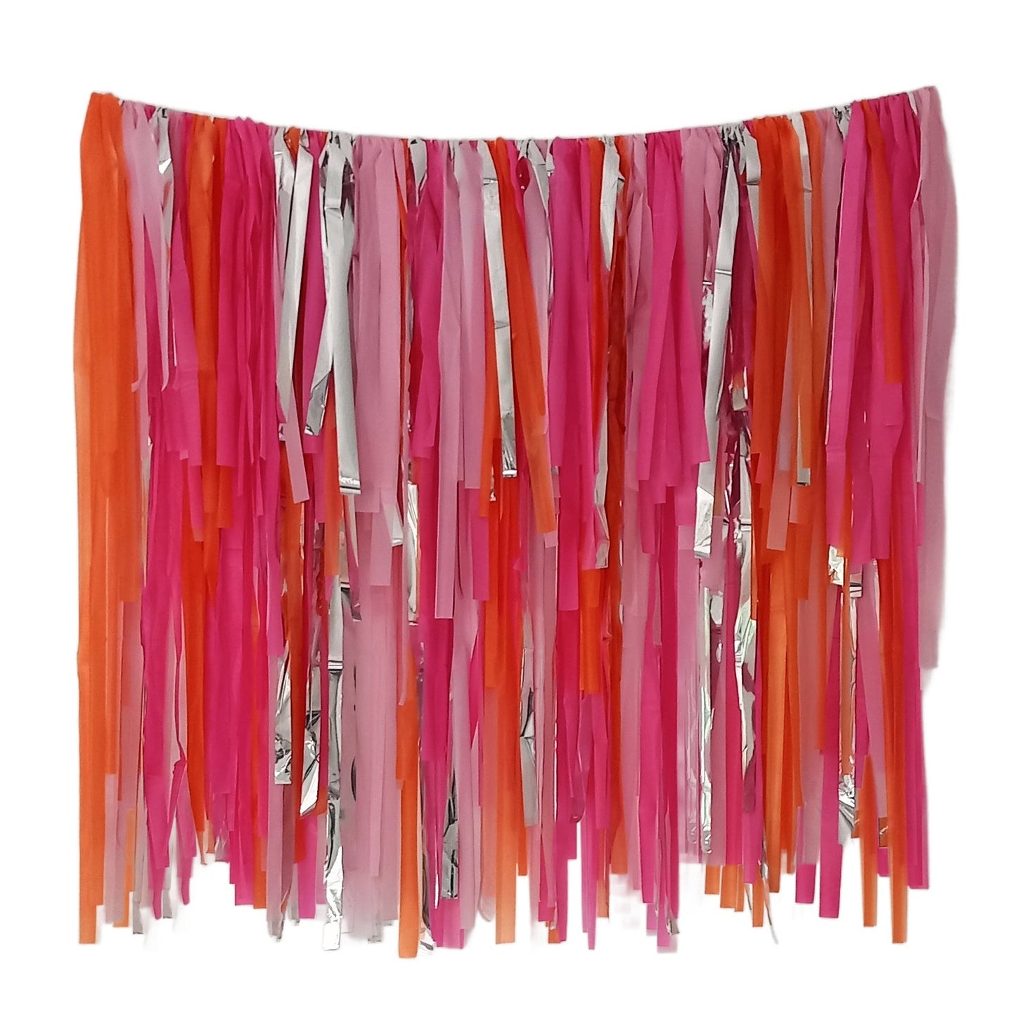 Fringe Backdrop in Orange and Pinks