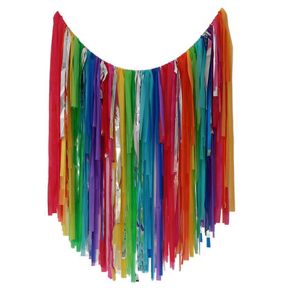 Rainbow Streamer Garland | Handmade Party Backdrop Decoration | Pretty Little Party Shop