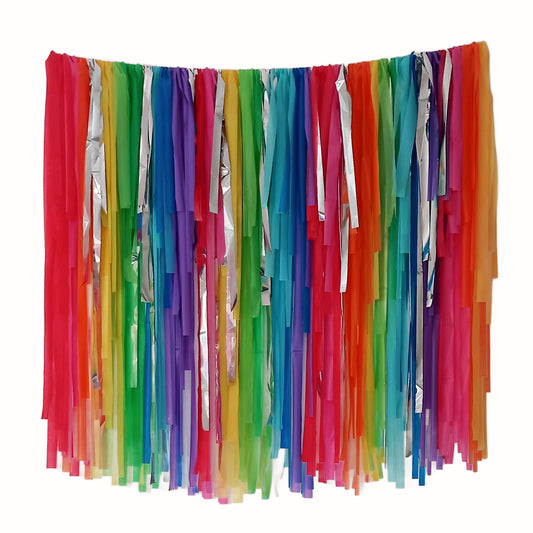 Rainbow Streamer Garland | Handmade Party Backdrop Decoration | Pretty Little Party Shop
