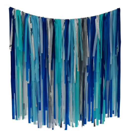 Blue Streamer Garland | Handmade Party Backdrop Decoration 