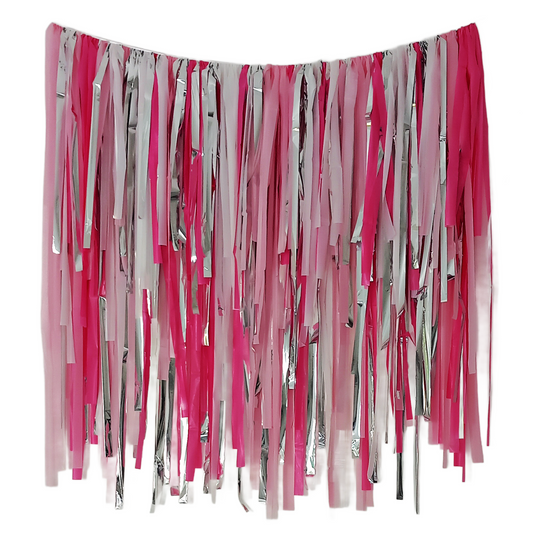 Streamer Fringe Garland Backdrop Pink