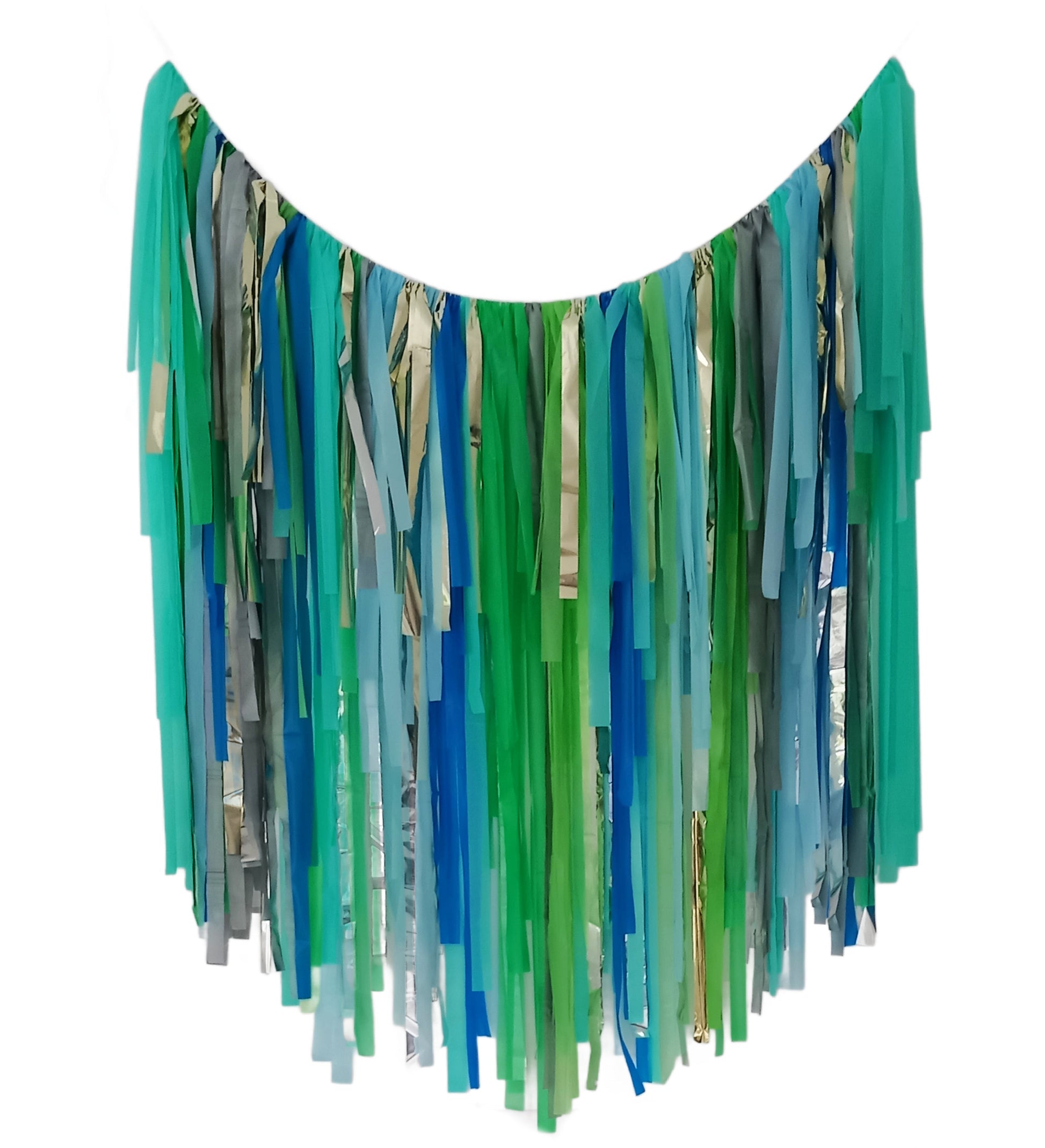 Green Streamer Garland | Handmade Party Backdrop Decoration 