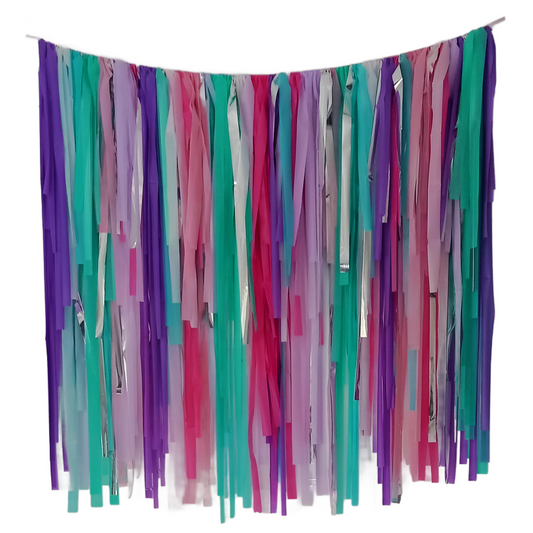 Mermaid Streamer Garland | Handmade Party Backdrop Decoration 