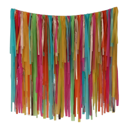Tropical Streamer Garland | Handmade Party Backdrop Decoration 