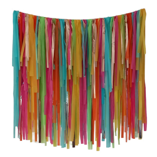 Tropical Streamer Garland | Handmade Party Backdrop Decoration 