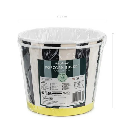 Stripey Popcorn Buckets | Popcorn Boxes | Movie Party Supplies & Decor