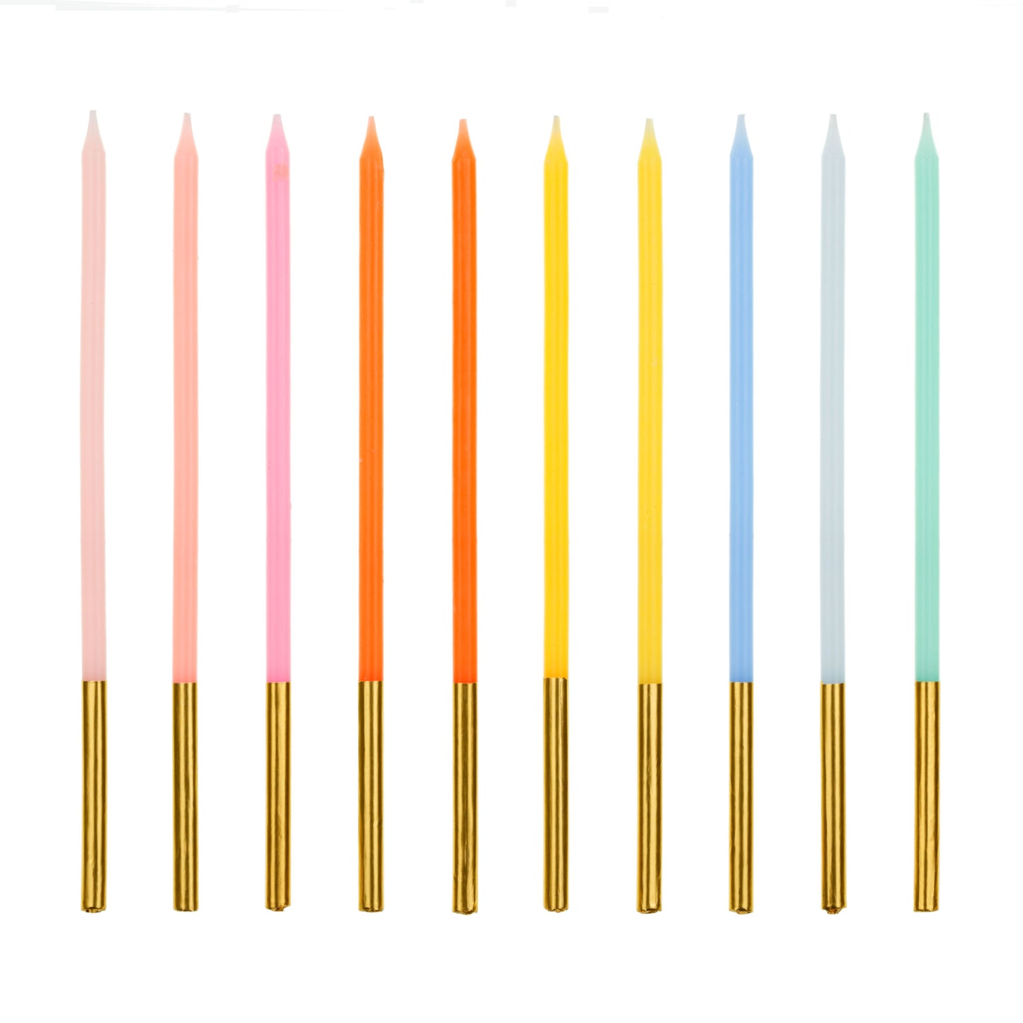 Extra Tall Colourful Birthday Candles | 14cm Modern Cake Candles