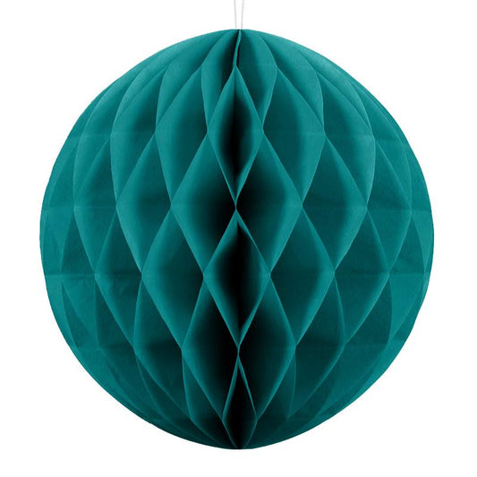 Teal Lagoon Blue Paper Honeycomb Balls