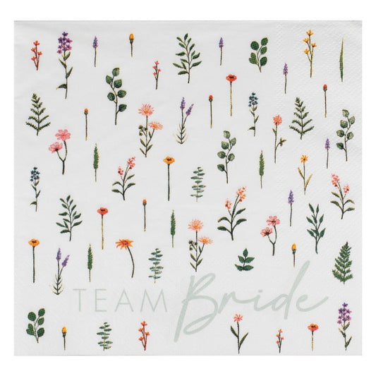 Hen Party Floral Napkins | Team Bride Serviettes UK