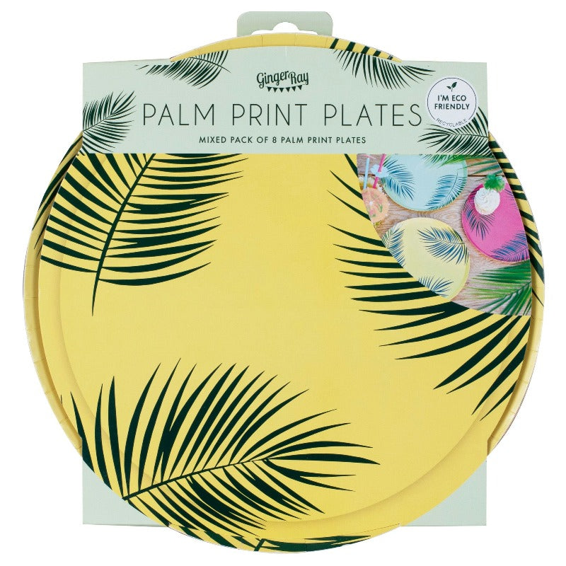 Tiki Tropical Palm Leaf Party Plates by Ginger Ray UK
