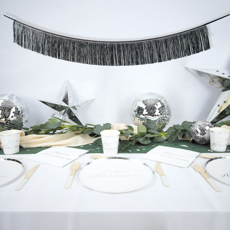 Black Tinsel Fringe Garland Decoration