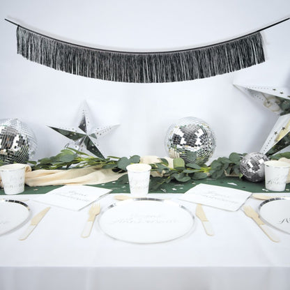 Black Tinsel Fringe Garland Decoration
