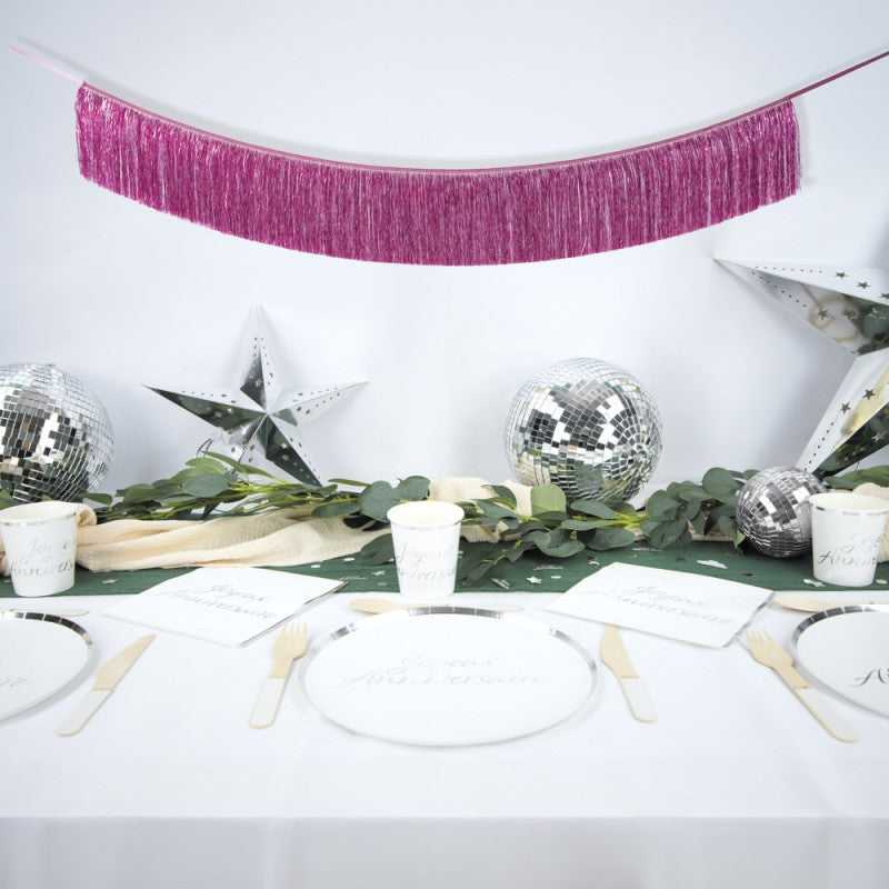 Pink Tinsel Fringe Party Garland