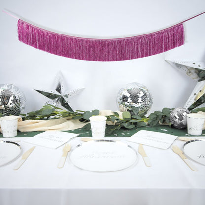 Pink Tinsel Fringe Party Garland