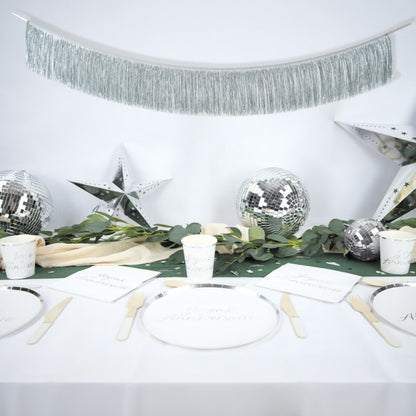 Silver Tinsel Fringe Garland Decoration