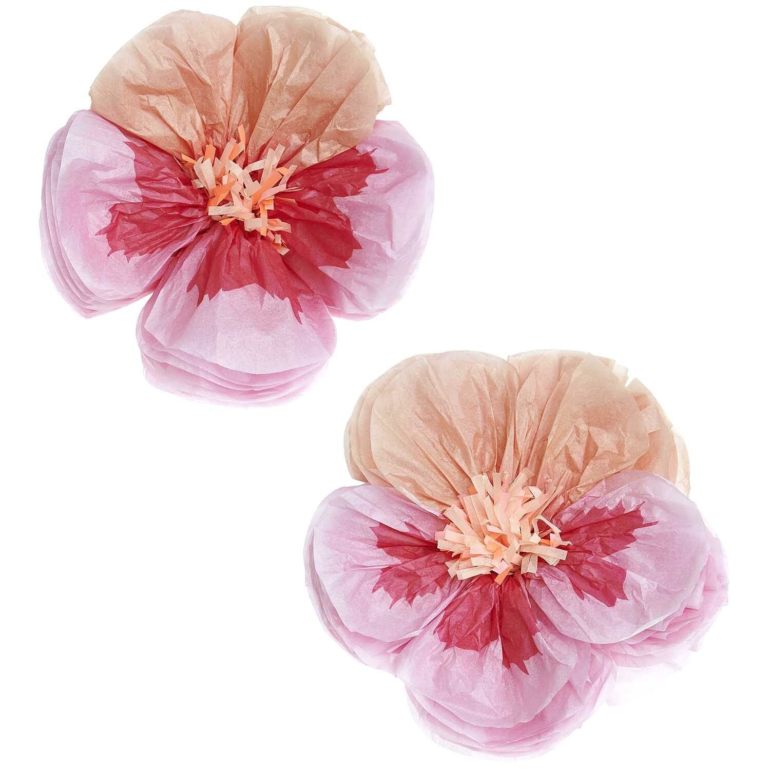 Pink Paper Flower Pansy Decorations