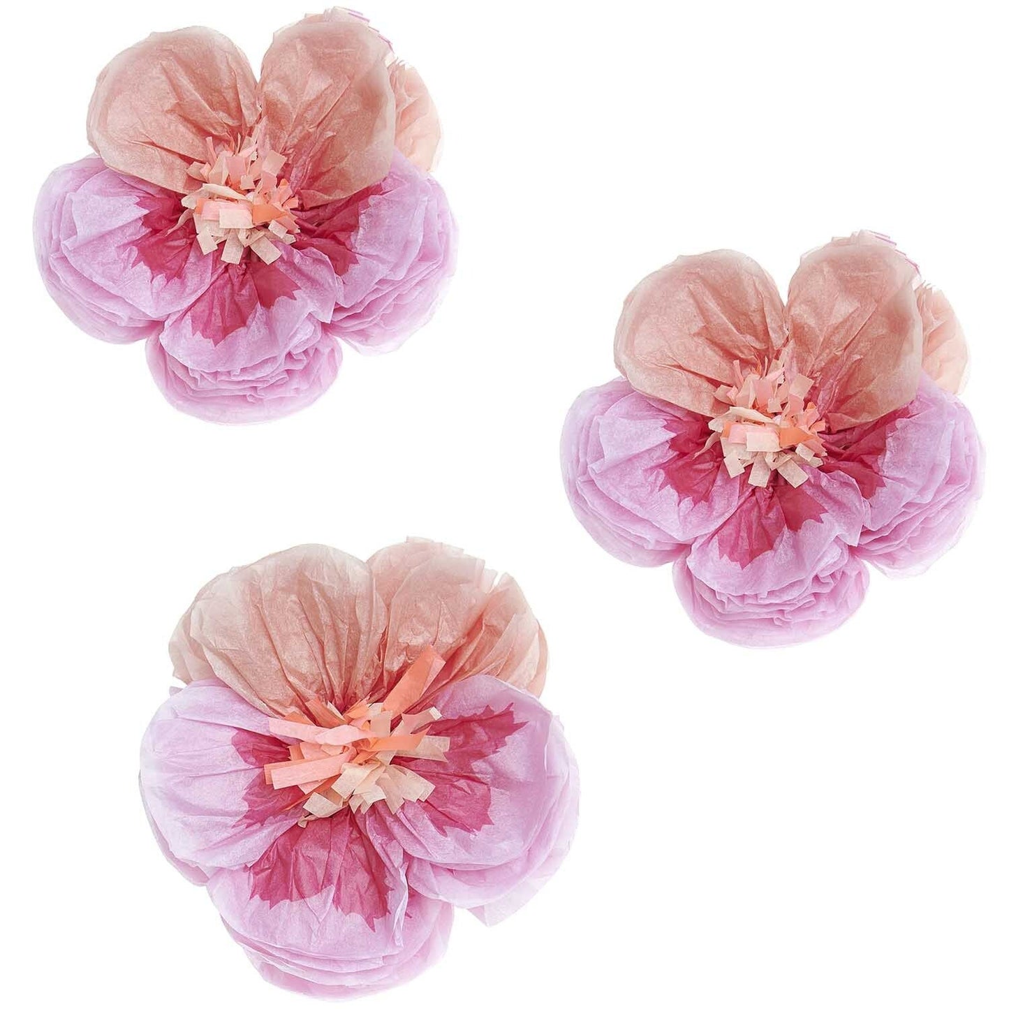 Pink paper pansies flower decorations UK