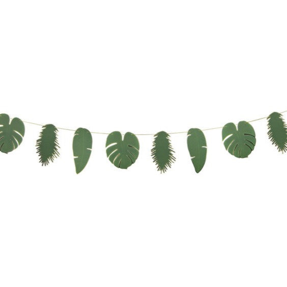 Tropical Leaf Garland with Gold edges