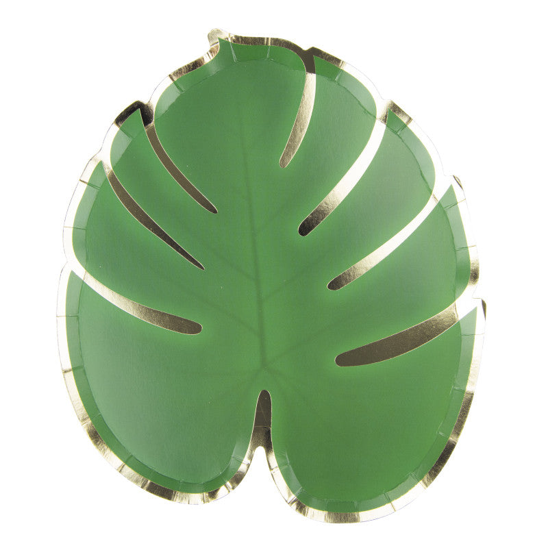 Tropical leaf paper Plates for tropical Themed parties and weddings UK