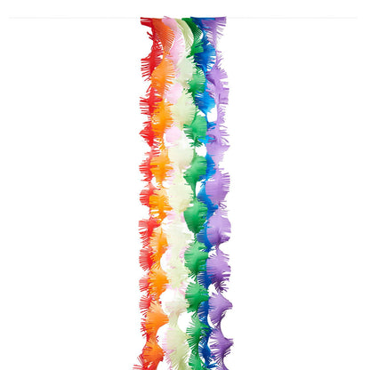 Rainbow Twisty paper streamers can create beautiful ceiling decorations or a perfect party backdrop