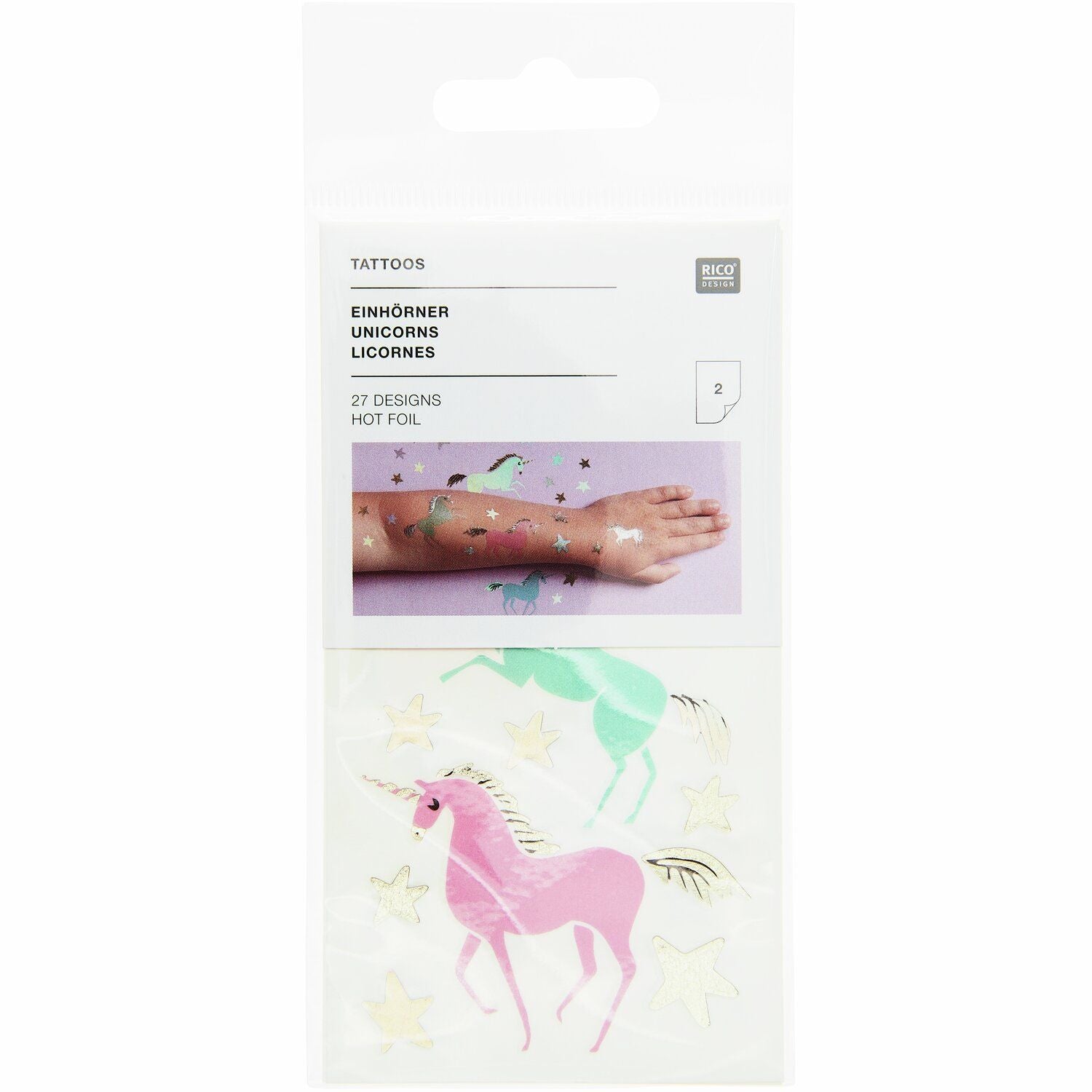 Unicorn Temporary Tattoos – 27-Piece Set | Party Fun