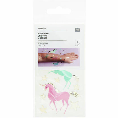 Unicorn Temporary Tattoos – 27-Piece Set | Party Fun