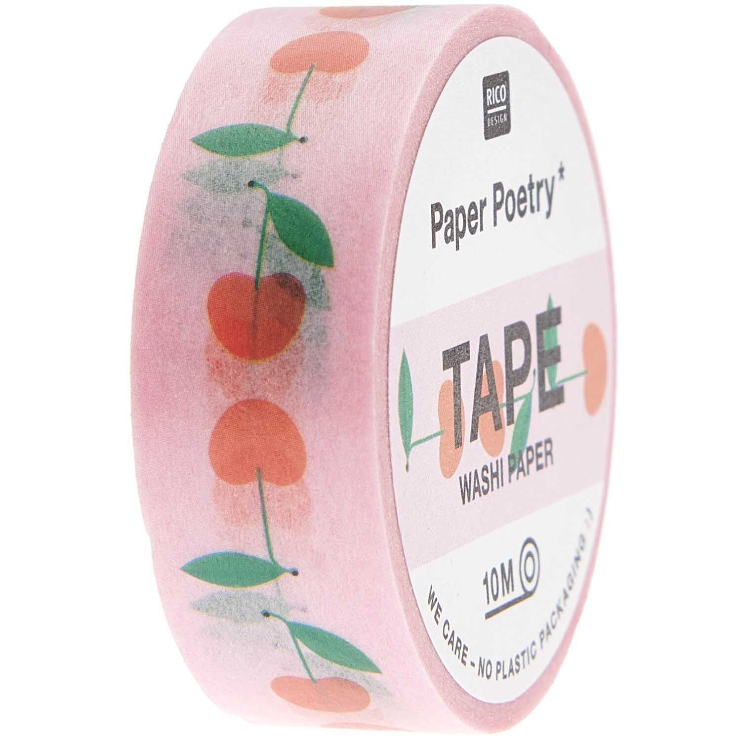 10m Washi Tape with Cute Cherries printed on it