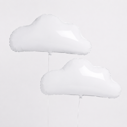 White cloud shaped 24 inch foil balloons for baby shower and birthday party decorations