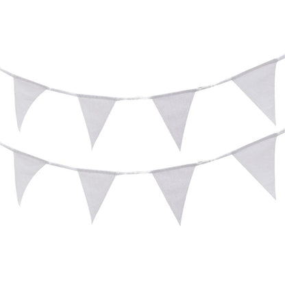 White Fabric Bunting for Weddings and Events 5m