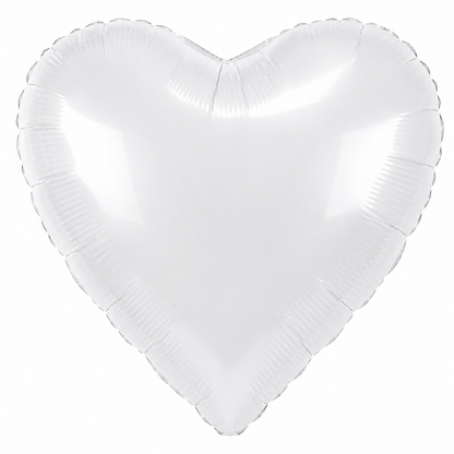 White Heart Shaped Foil Balloon