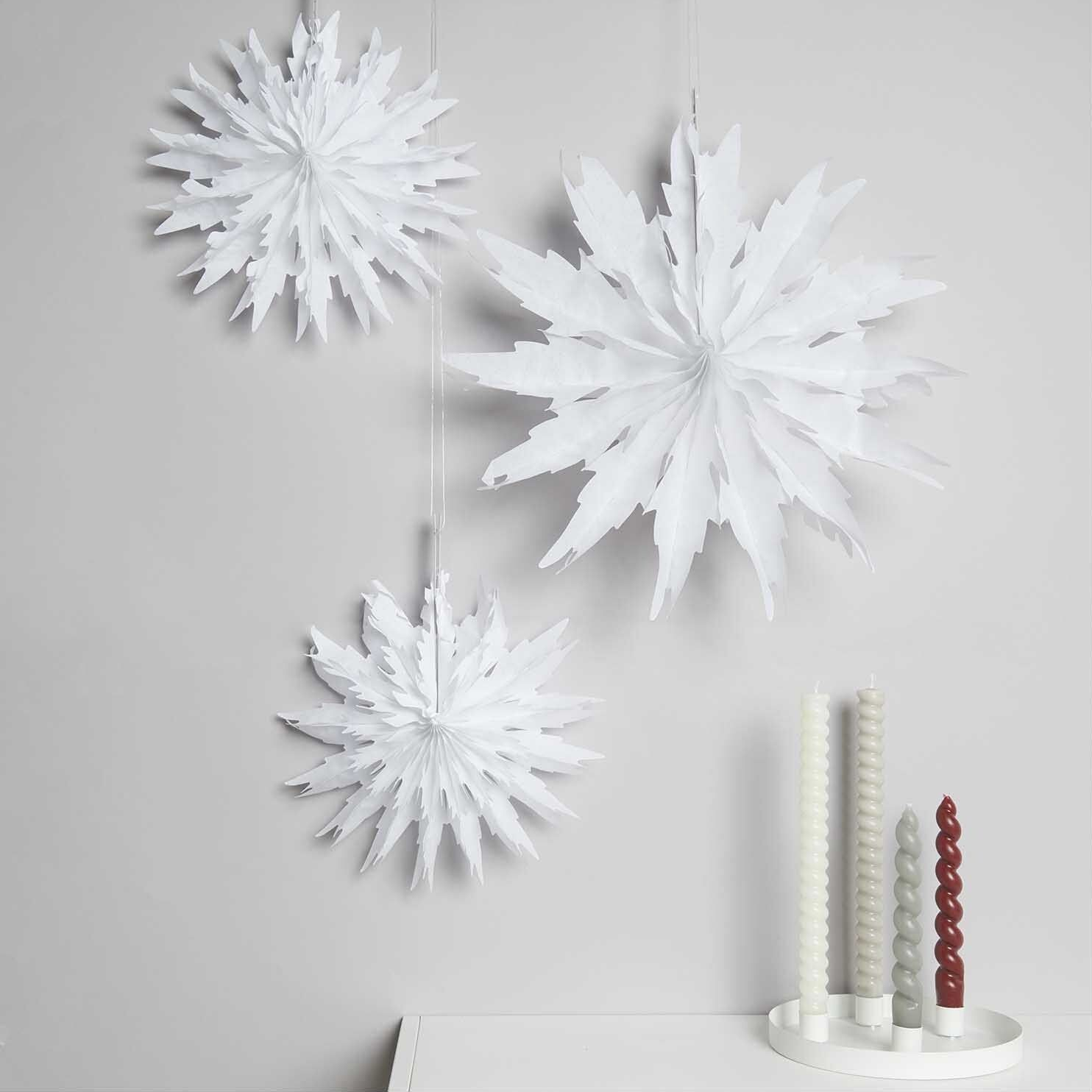 Ice Snowflake Paper Fan Decorations