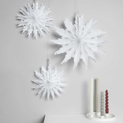 Ice Snowflake Paper Fan Decorations