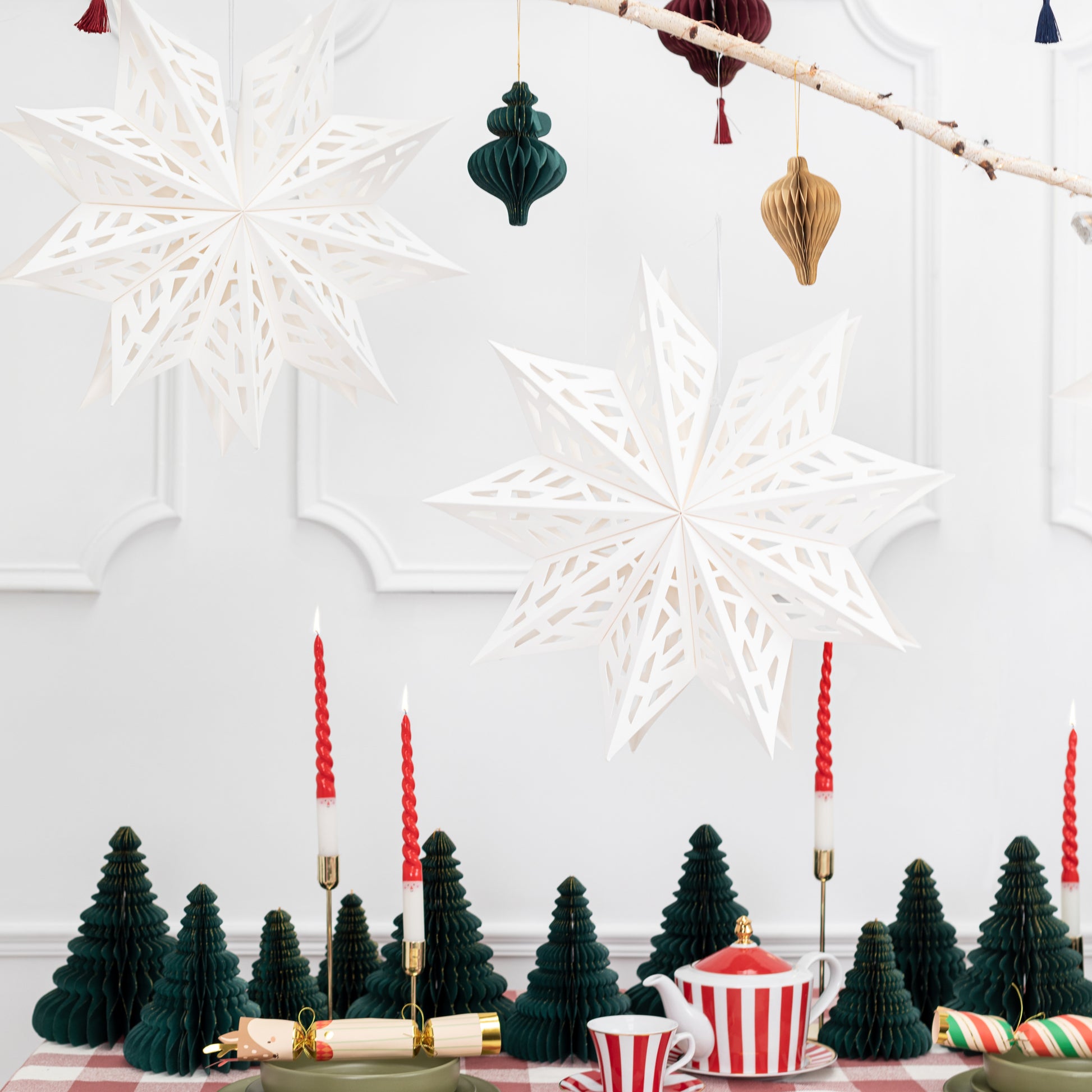White Paper Hanging Star 50 cm | Christmas & Party Decorations | Pretty Little Party Shop