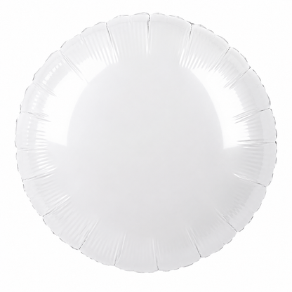 White Round Foil Helium Balloon UK