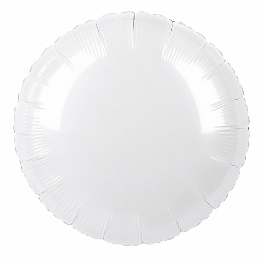 White Round Foil Helium Balloon UK