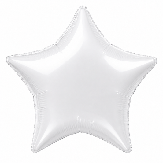 White Star Shaped Foil Balloon