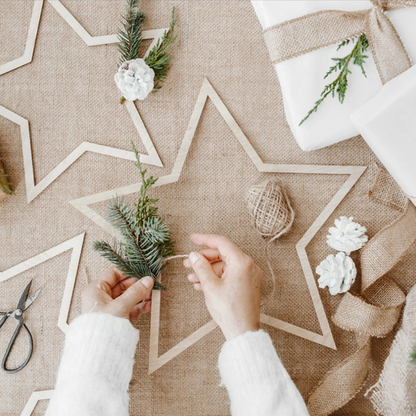 Wooden Hanging Star Decorations