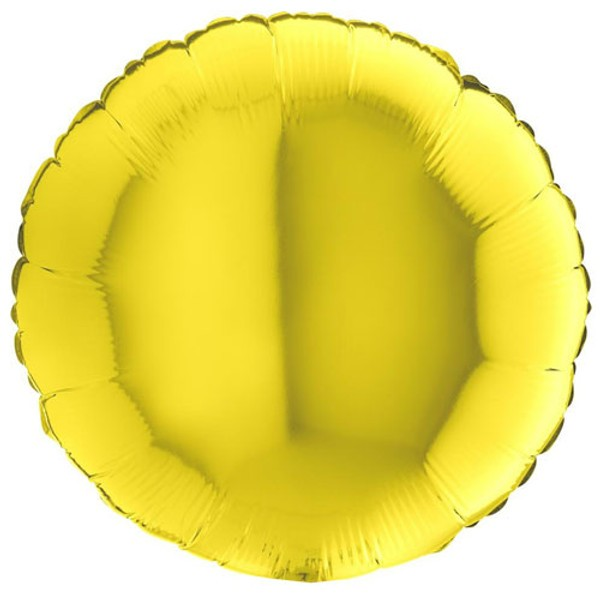 Shiny Yellow Round Foil Balloon