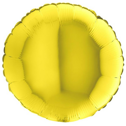 Shiny Yellow Round Foil Balloon
