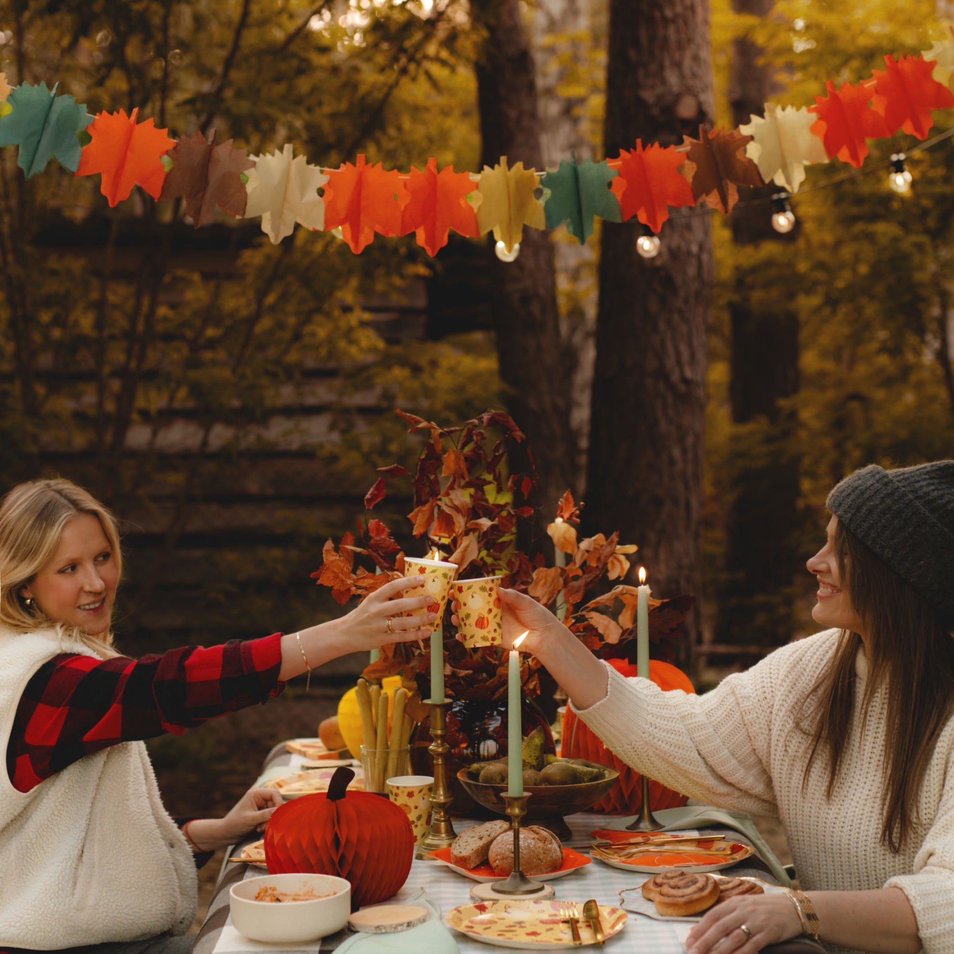 Autumn Leaf Garland | Tissue Paper Party Decoration – 3m