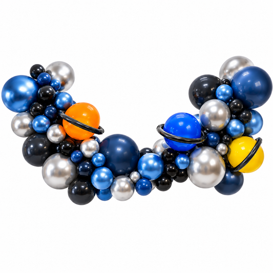 Balloon Garland for a Space Party Theme