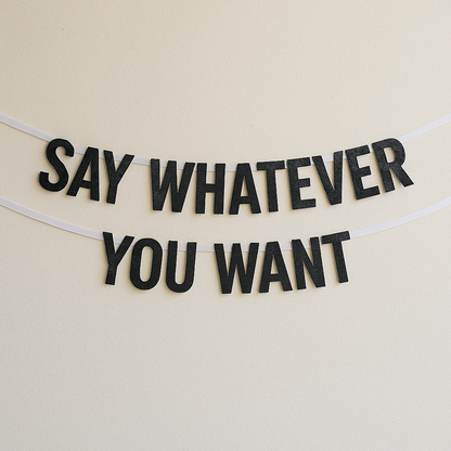 Personalised Party Banner - Say Anything - Black Card