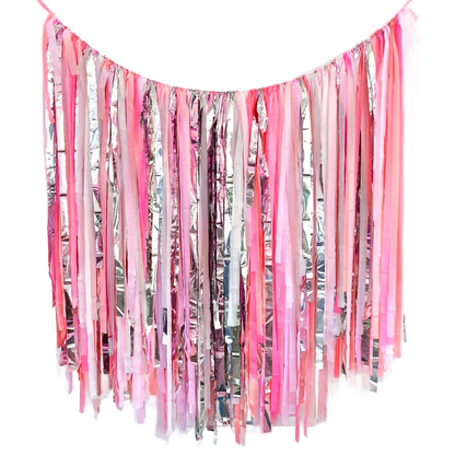 Streamer Backdrop - Handmade Streamer Garland for parties and events - pinks
