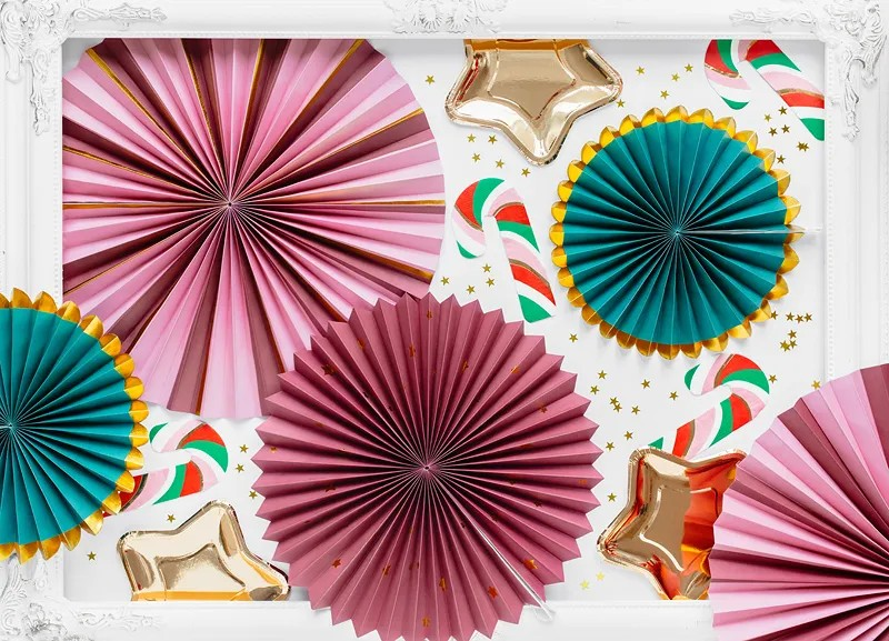 Luxe Paper Fan Rosettes – Jewel Colours | Party Decorations