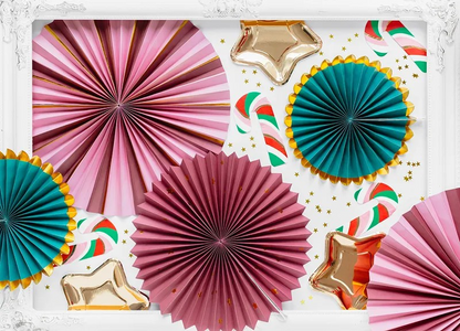 Luxe Paper Fan Rosettes – Jewel Colours | Party Decorations