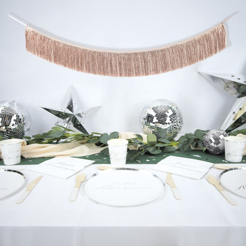 Rose Gold Tinsel Fringe Garland