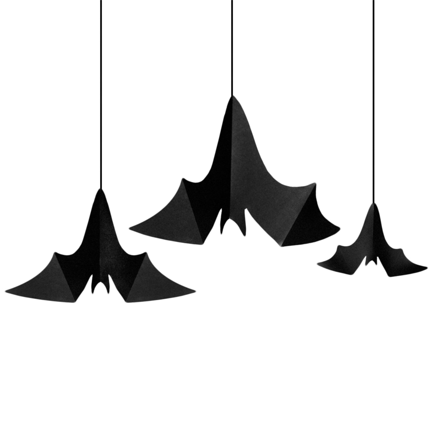 3D Hanging Black Bat Halloween Decorations – Pack of 3